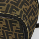 FENDI Zucca Canvas Vanity Handtas Bruin Zwart Auth INZ107-14