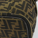 FENDI Zucca Canvas Vanity Handtas Bruin Zwart Auth INZ107-16