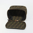 FENDI Zucca Canvas Vanity Hand Bag Brown Black Auth INZ107-10