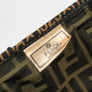 FENDI Zucca Canvas Vanity Handtas Bruin Zwart Auth INZ107-12