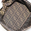 FENDI Zucca Canvas Vanity Handtas Bruin Zwart Auth INZ107-11