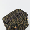 FENDI Zucca Canvas Vanity Hand Bag Brown Black Auth INZ107-6