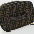 FENDI Zucca Canvas Vanity Hand Bag Brown Black Auth INZ107-7