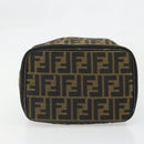 FENDI Zucca Canvas Vanity Handtas Bruin Zwart Auth INZ107-5