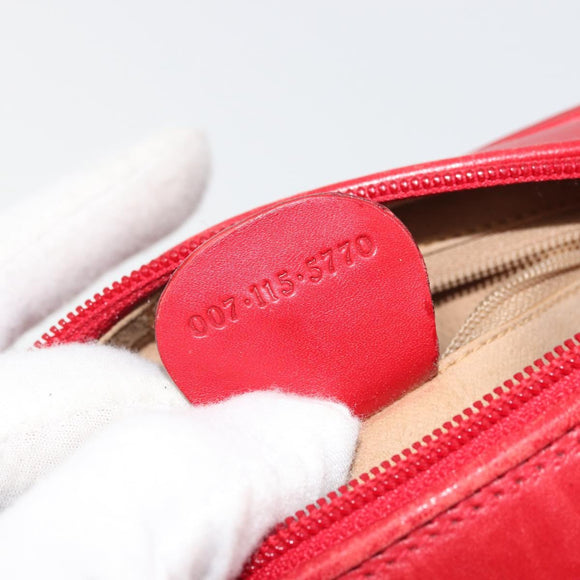 GUCCI Micro GG Supreme Shoulder Bag PVC Red Gold 007 115 5770 Auth INZ112