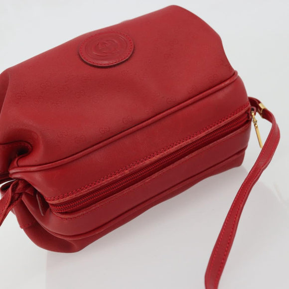 GUCCI Micro GG Supreme Shoulder Bag PVC Red Gold 007 115 5770 Auth INZ112