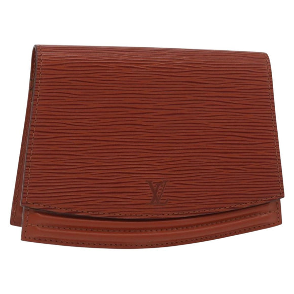 LOUIS VUITTON Epi Tilsitt Pouch Brown M52603 LV Auth INZ113
