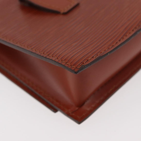 LOUIS VUITTON Epi Tilsitt Pouch Brown M52603 LV Auth INZ113