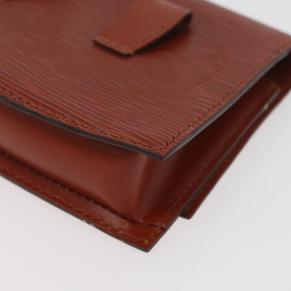 LOUIS VUITTON Epi Tilsitt Pouch Brown M52603 LV Auth INZ113