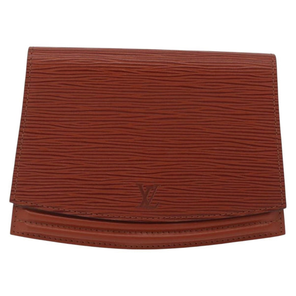 LOUIS VUITTON Epi Tilsitt Pouch Brown M52603 LV Auth INZ113