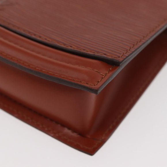 LOUIS VUITTON Epi Tilsitt Pouch Brown M52603 LV Auth INZ113