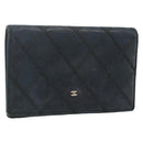CHANEL Bicolore Card Case Lamb Skin Black CC Auth INZ119-1