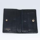 CHANEL Bicolore Card Case Lamb Skin Black CC Auth INZ119-9