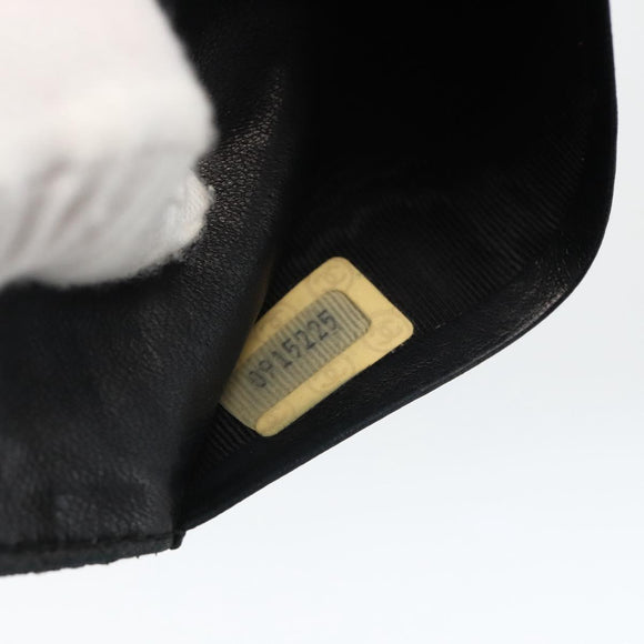 CHANEL Bicolore Card Case Lamb Skin Black CC Auth INZ119