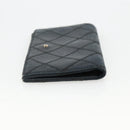 CHANEL Bicolore Card Case Lamb Skin Black CC Auth INZ119-4