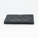 CHANEL Bicolore Card Case Lamb Skin Black CC Auth INZ119-6