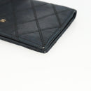 CHANEL Bicolore Card Case Lamb Skin Black CC Auth INZ119-7