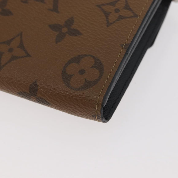 LOUIS VUITTON Monogram Reverse Portefeuille Sarah Wallet M67255 LV Auth INZ120V