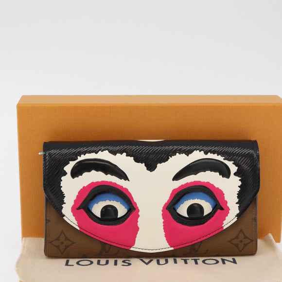 LOUIS VUITTON Monogram Reverse Portefeuille Sarah Wallet M67255 LV Auth INZ120V