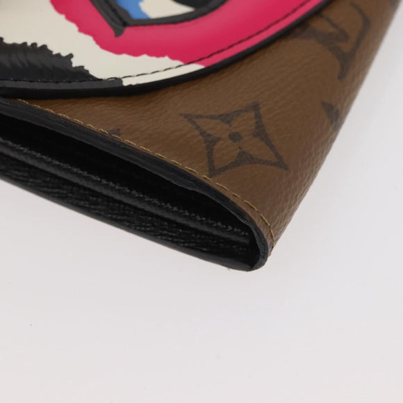 LOUIS VUITTON Monogram Reverse Portefeuille Sarah Wallet M67255 LV Auth INZ120V