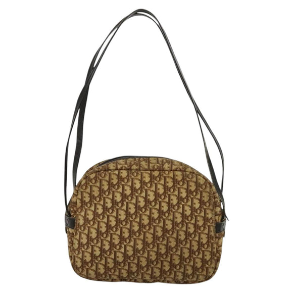 Christian Dior Trotter Canvas Shoulder Bag Brown Auth JB006