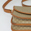 CELINE Macadam Canvas Shoulder Bag Beige Gold Auth JB008-10