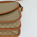 CELINE Macadam Canvas Shoulder Bag Beige Gold Auth JB008-11