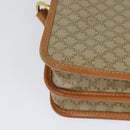 CELINE Macadam Canvas Shoulder Bag Beige Gold Auth JB008-12