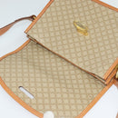 CELINE Macadam Canvas Shoulder Bag Beige Gold Auth JB008-15