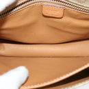 CELINE Macadam Canvas Shoulder Bag Beige Gold Auth JB008-17