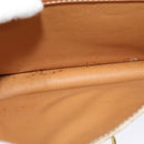 CELINE Macadam Canvas Shoulder Bag Beige Gold Auth JB008-10