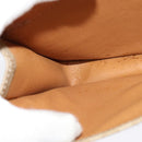 CELINE Macadam Canvas Shoulder Bag Beige Gold Auth JB008-24