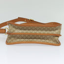 CELINE Macadam Canvas Shoulder Bag Beige Gold Auth JB008-9
