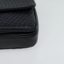 BALLY Quilted Chain Shoulder Bag Leather Black Gold Auth JB009-15