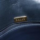 BALLY Quilted Chain Shoulder Bag Leather Black Gold Auth JB009-18