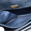 BALLY Quilted Chain Shoulder Bag Leather Black Gold Auth JB009-12