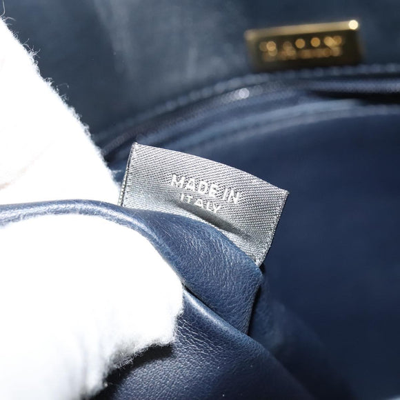 BALLY Quilted Chain Shoulder Bag Leather Black Gold Auth JB009