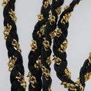 BALLY Quilted Chain Shoulder Bag Leather Black Gold Auth JB009-8