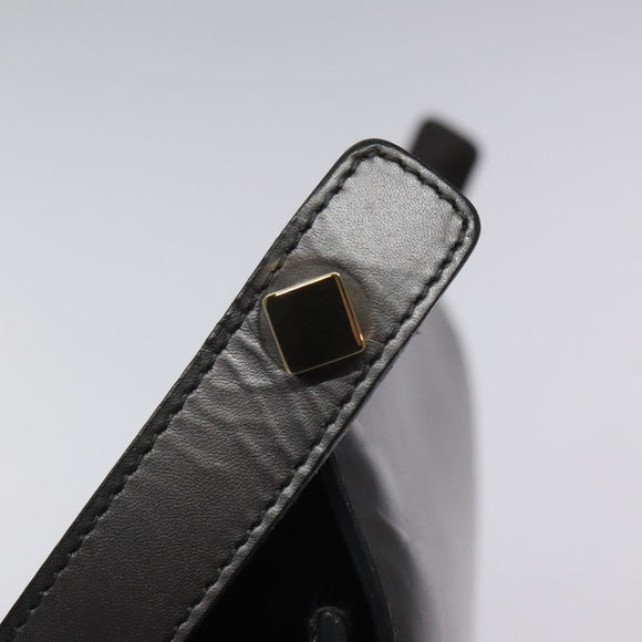 GUCCI Shoulder Bag Leather Gray Gold Auth JB010V