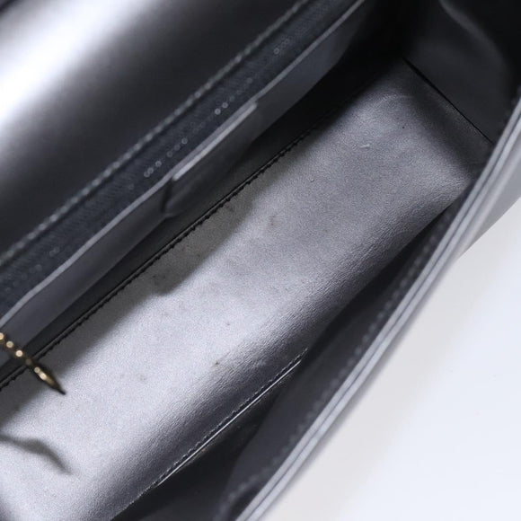 GUCCI Shoulder Bag Leather Gray Gold Auth JB010V