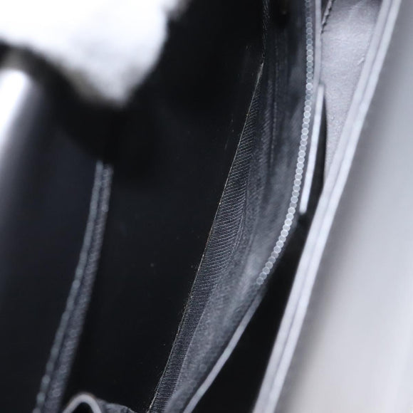 GUCCI Shoulder Bag Leather Gray Gold Auth JB010V