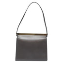 GUCCI Shoulder Bag Leather Gray Gold Auth JB010V-13