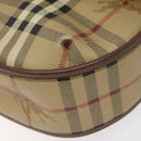 Burberrys Nova Check Shoulder Bag PVC Beige Gold Auth JB025-9