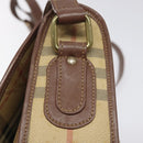 Burberrys Nova Check Shoulder Bag PVC Beige Gold Auth JB025-10