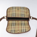 Burberrys Nova Check Shoulder Bag PVC Beige Gold Auth JB025-18