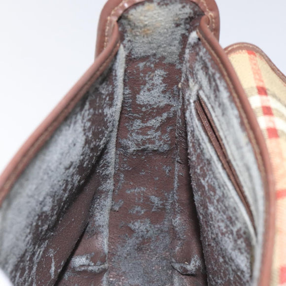 Burberrys Nova Check Shoulder Bag PVC Beige Gold Auth JB025