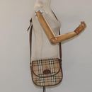 Burberrys Nova Check Shoulder Bag PVC Beige Gold Auth JB025-22