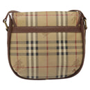 Burberrys Nova Check Shoulder Bag PVC Beige Gold Auth JB025-2