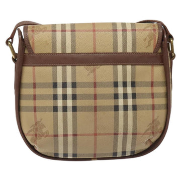 Burberrys Nova Check Shoulder Bag PVC Beige Gold Auth JB025 - 0