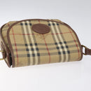 Burberrys Nova Check Shoulder Bag PVC Beige Gold Auth JB025-6